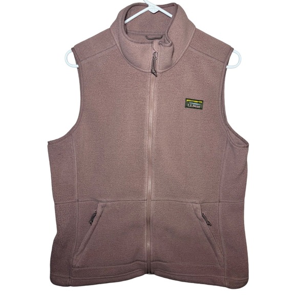 L.L. Bean Jackets & Blazers - L.L. Bean Mountain Classic Fleece Vest Womens Large Regular Mauve Pink Full Zip